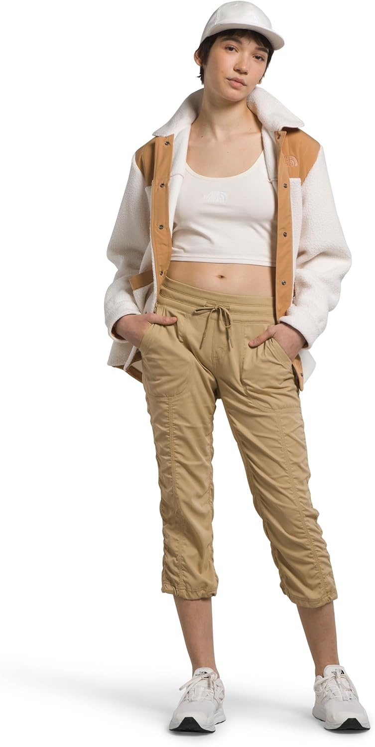 image:imageThe North Face Womens Aphrodite 20 Capri Moisture Wicking Water Repellent Finish UPF 40 ProtectionKhaki Stone