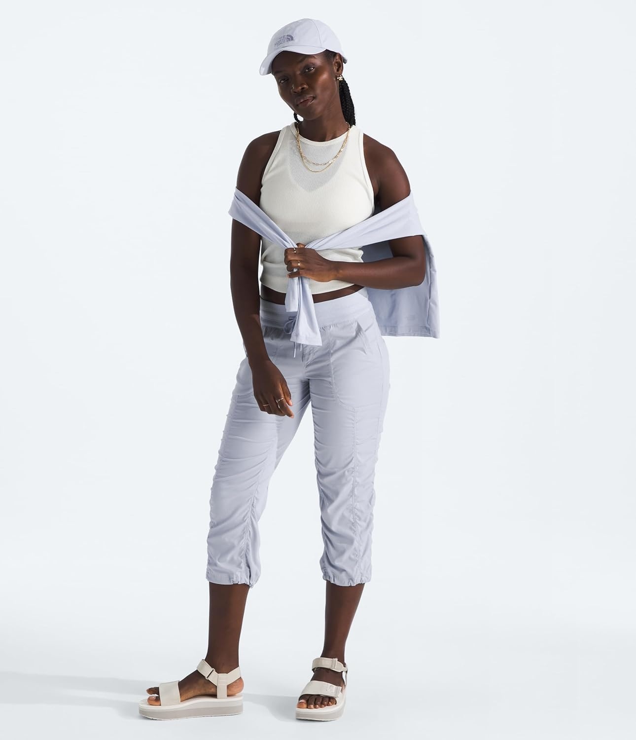 image:imageThe North Face Womens Aphrodite 20 Capri Moisture Wicking Water Repellent Finish UPF 40 ProtectionMystic Haze