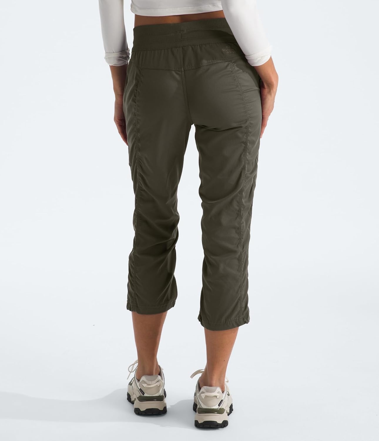 image:imageThe North Face Womens Aphrodite 20 Capri Moisture Wicking Water Repellent Finish UPF 40 ProtectionNew Taupe Greennpf