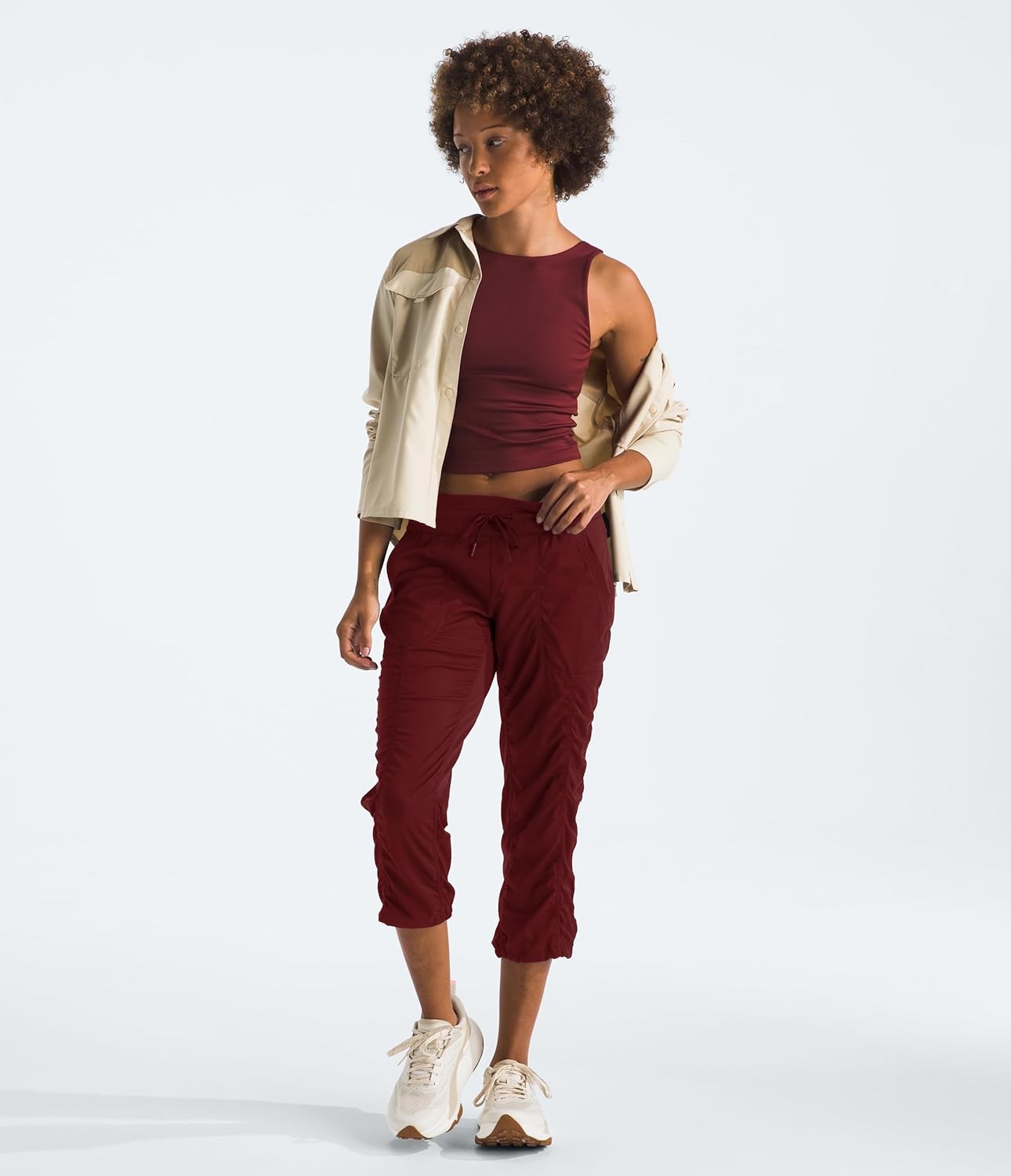 image:imageThe North Face Womens Aphrodite 20 Capri Moisture Wicking Water Repellent Finish UPF 40 ProtectionSumac