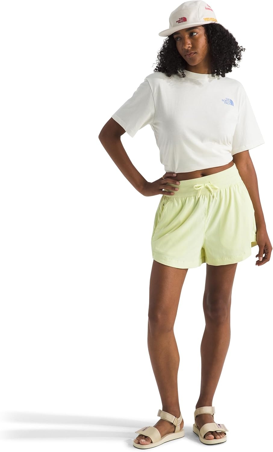 image:imageThe North Face Womens Aphrodite Arise 3 Short Standard amp Plus Size Moisture Wicking Adjustable Elastic WaistbandLemon Mist
