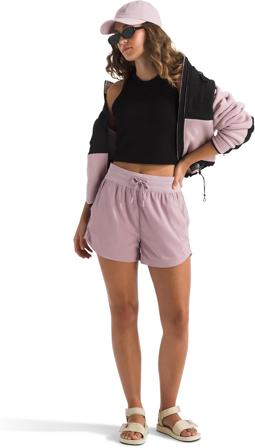 image:imageThe North Face Womens Aphrodite Arise 3 Short Standard amp Plus Size Moisture Wicking Adjustable Elastic WaistbandMetal Pink