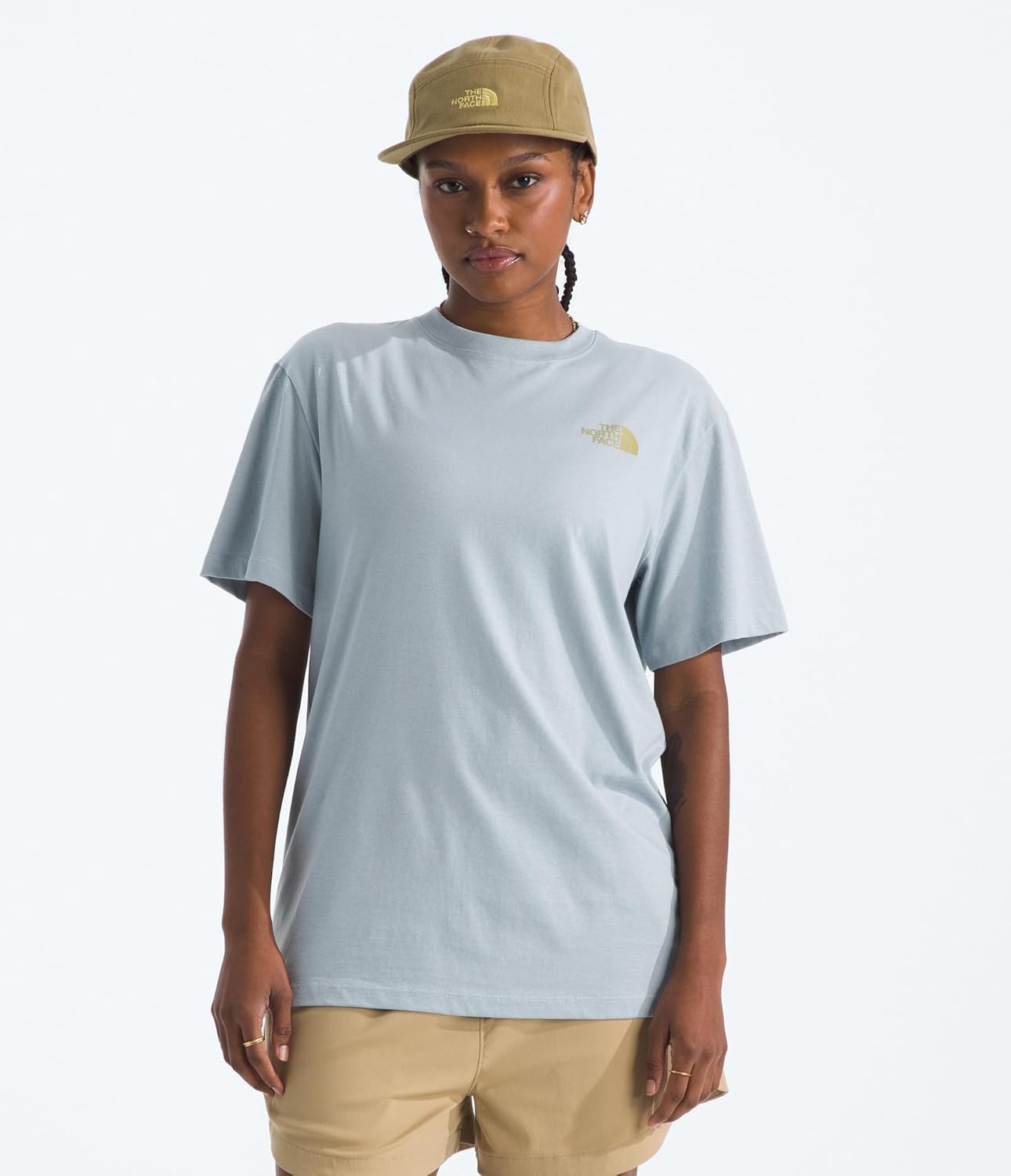 image:imageThe North Face Womens Explore Pin Relaxed Short Sleeve Tee Casual Graphic TShirt Regular Fit Soft Cotton FabricFrost Grey