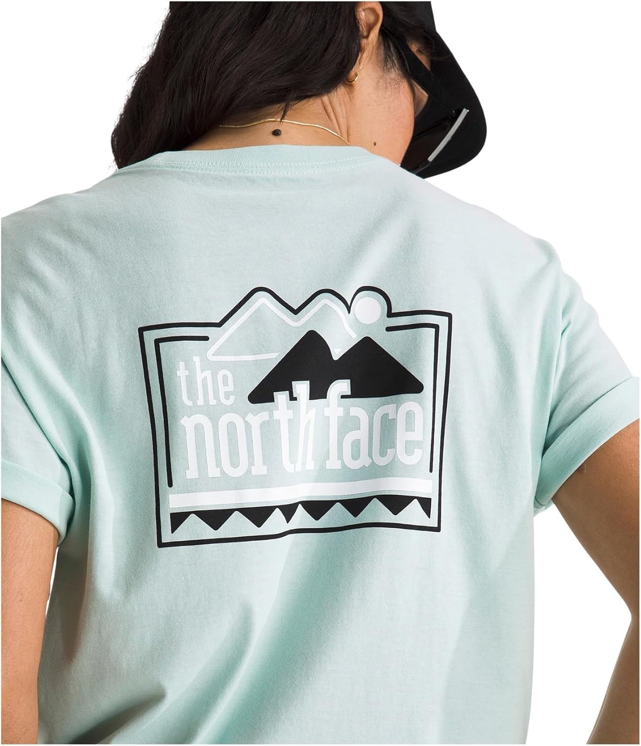 image:imageThe North Face Womens Explore Pin Relaxed Short Sleeve Tee Casual Graphic TShirt Regular Fit Soft Cotton FabricOpal Frost