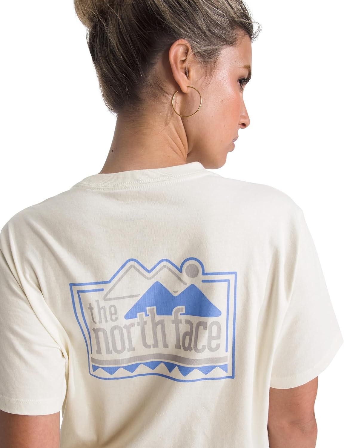 image:imageThe North Face Womens Explore Pin Relaxed Short Sleeve Tee Casual Graphic TShirt Regular Fit Soft Cotton FabricWhite Dune