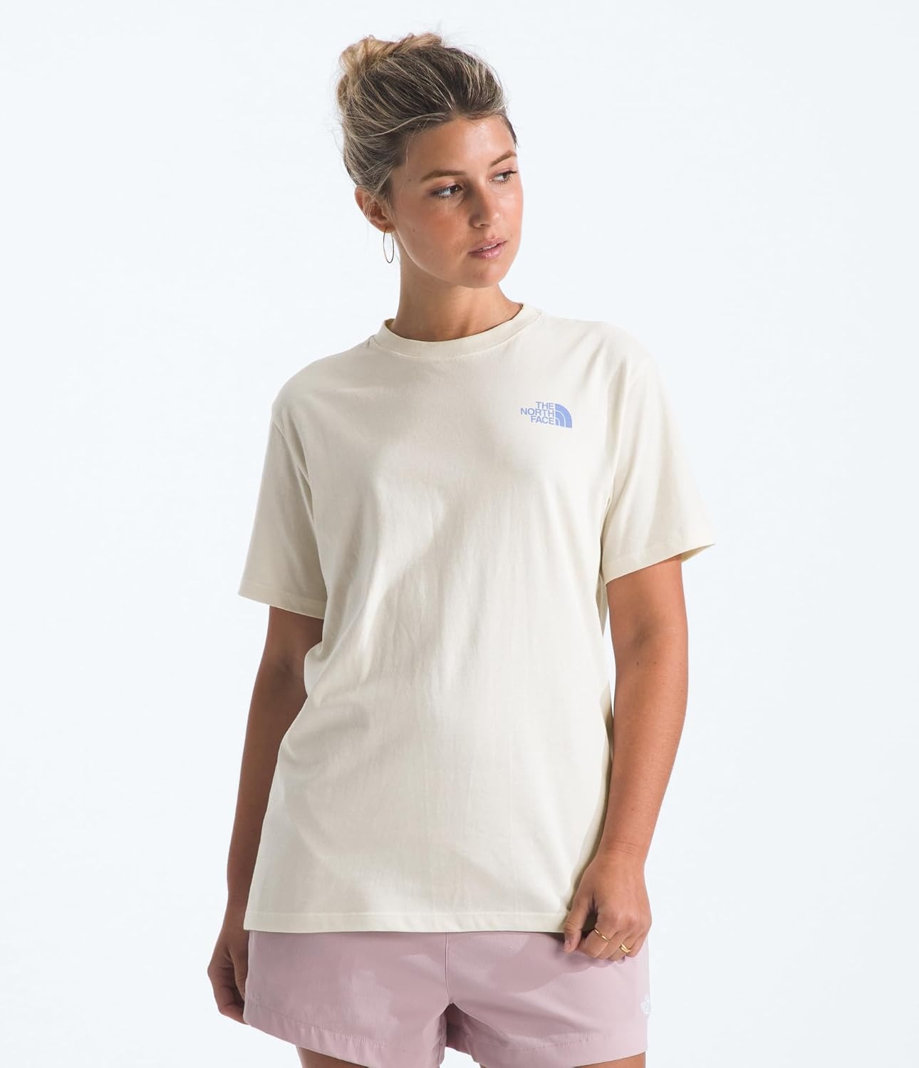 image:imageThe North Face Womens Explore Pin Relaxed Short Sleeve Tee Casual Graphic TShirt Regular Fit Soft Cotton FabricWhite Dune