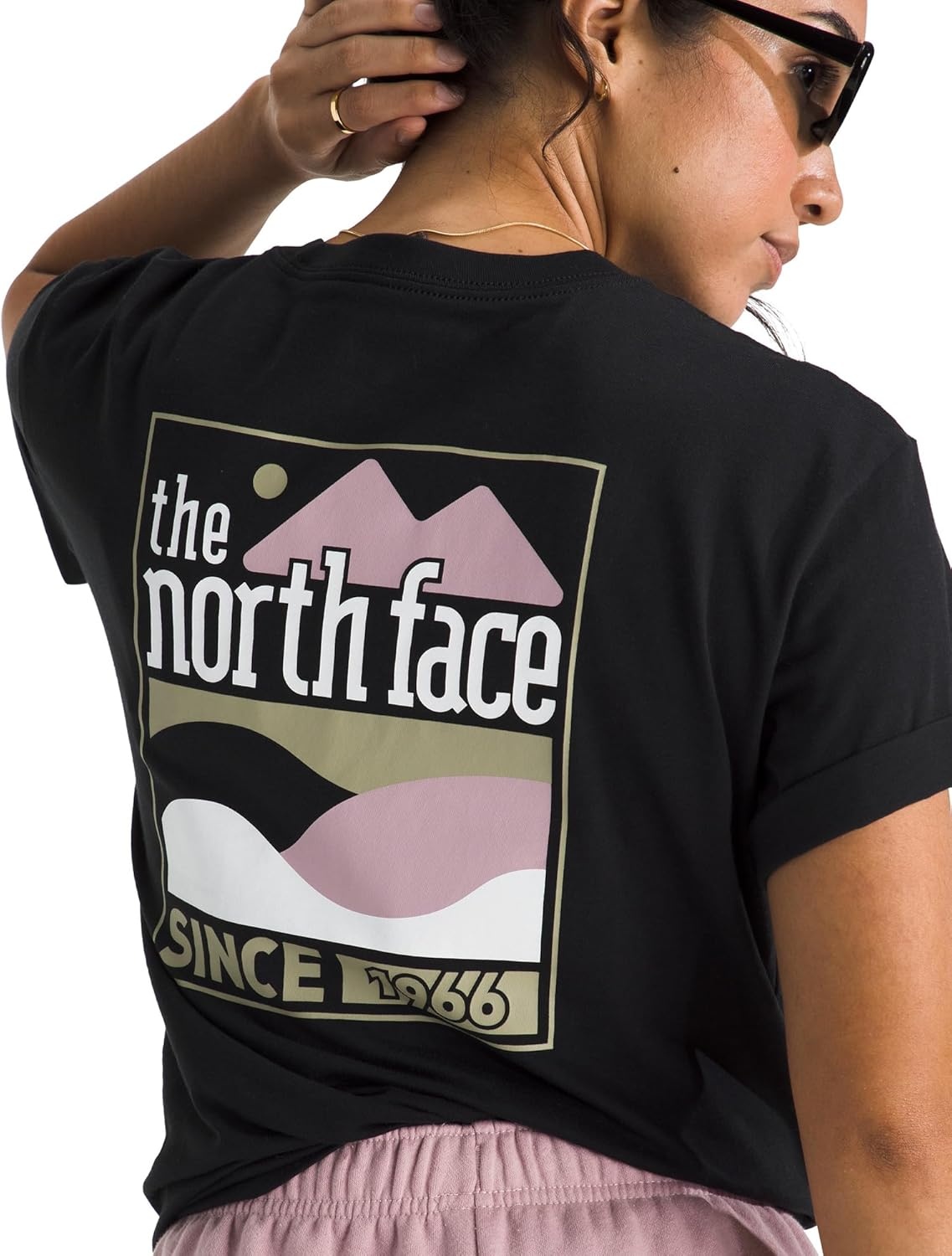 image:imageThe North Face Womens Exploring Since 66 Relaxed Short Sleeve Tee Casual Graphic TShirt Regular Fit Cotton FabricTnf Black