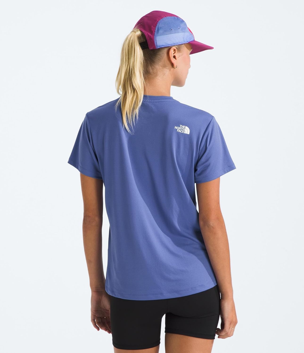 image:imageThe North Face Womens Flex ShortSleeve Tee Moisture Wicking Forward Set Side Seams Split HemHibiscus