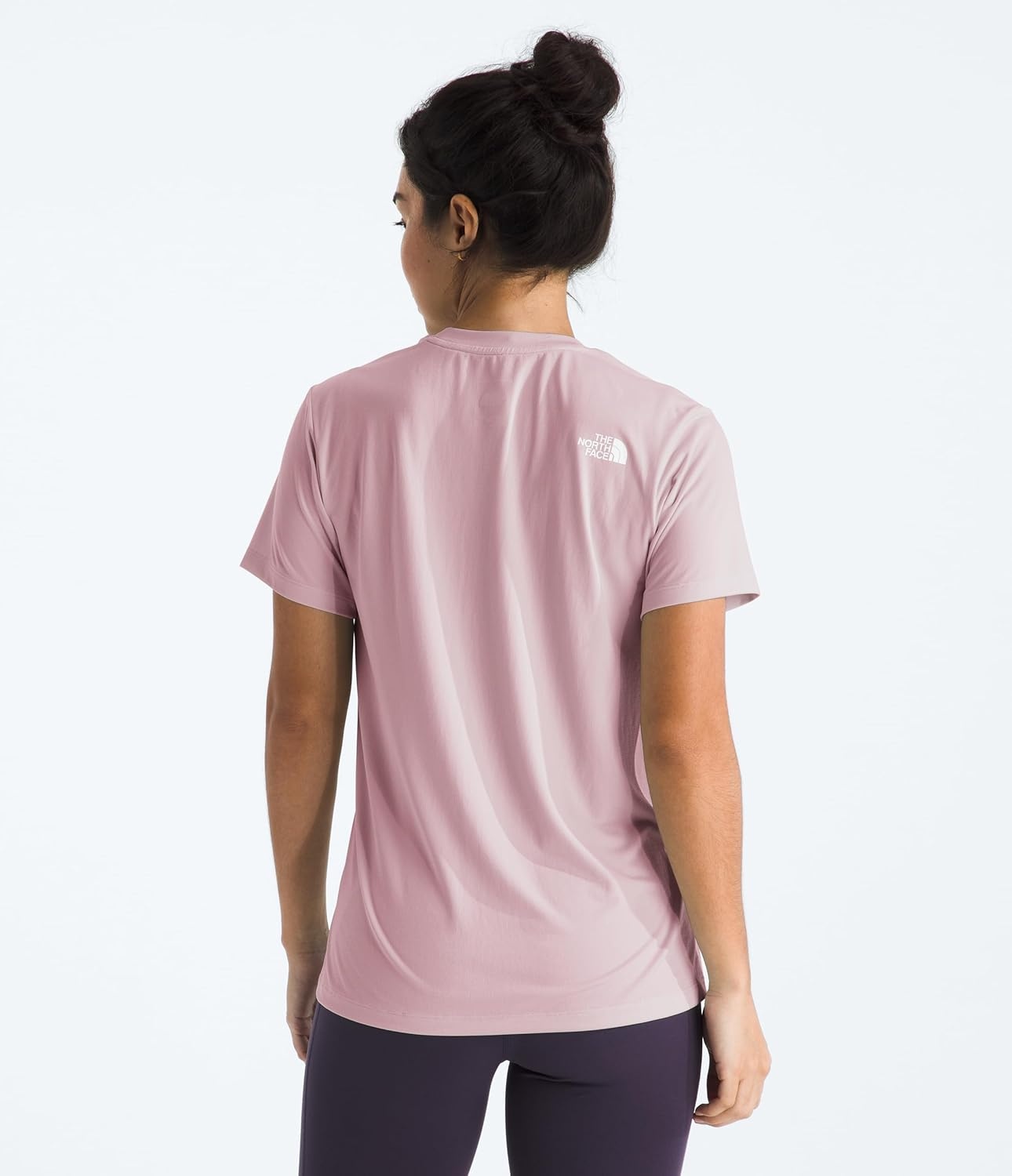 image:imageThe North Face Womens Flex ShortSleeve Tee Moisture Wicking Forward Set Side Seams Split HemMetal Pink