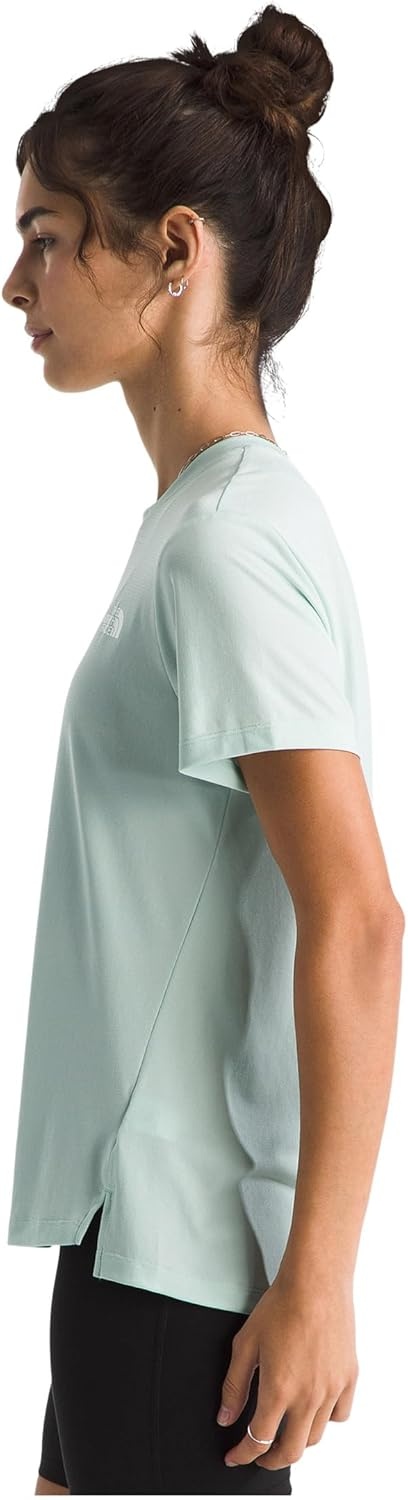 image:imageThe North Face Womens Flex ShortSleeve Tee Moisture Wicking Forward Set Side Seams Split HemOpal Frost