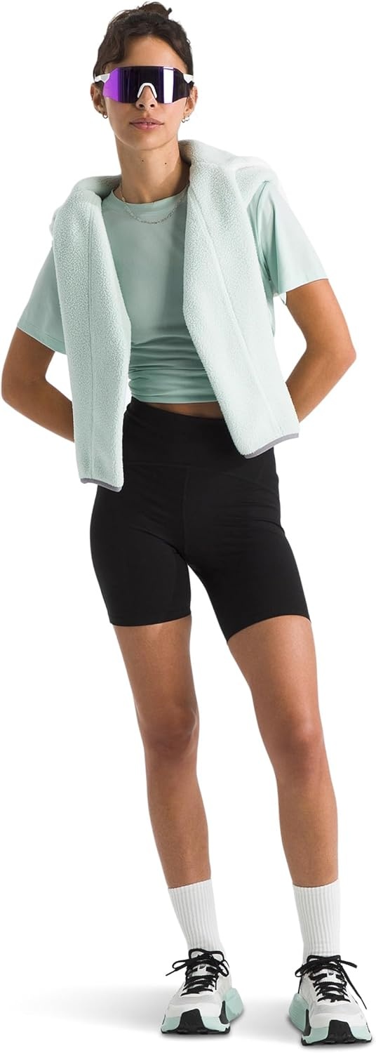 image:imageThe North Face Womens Flex ShortSleeve Tee Moisture Wicking Forward Set Side Seams Split HemOpal Frost