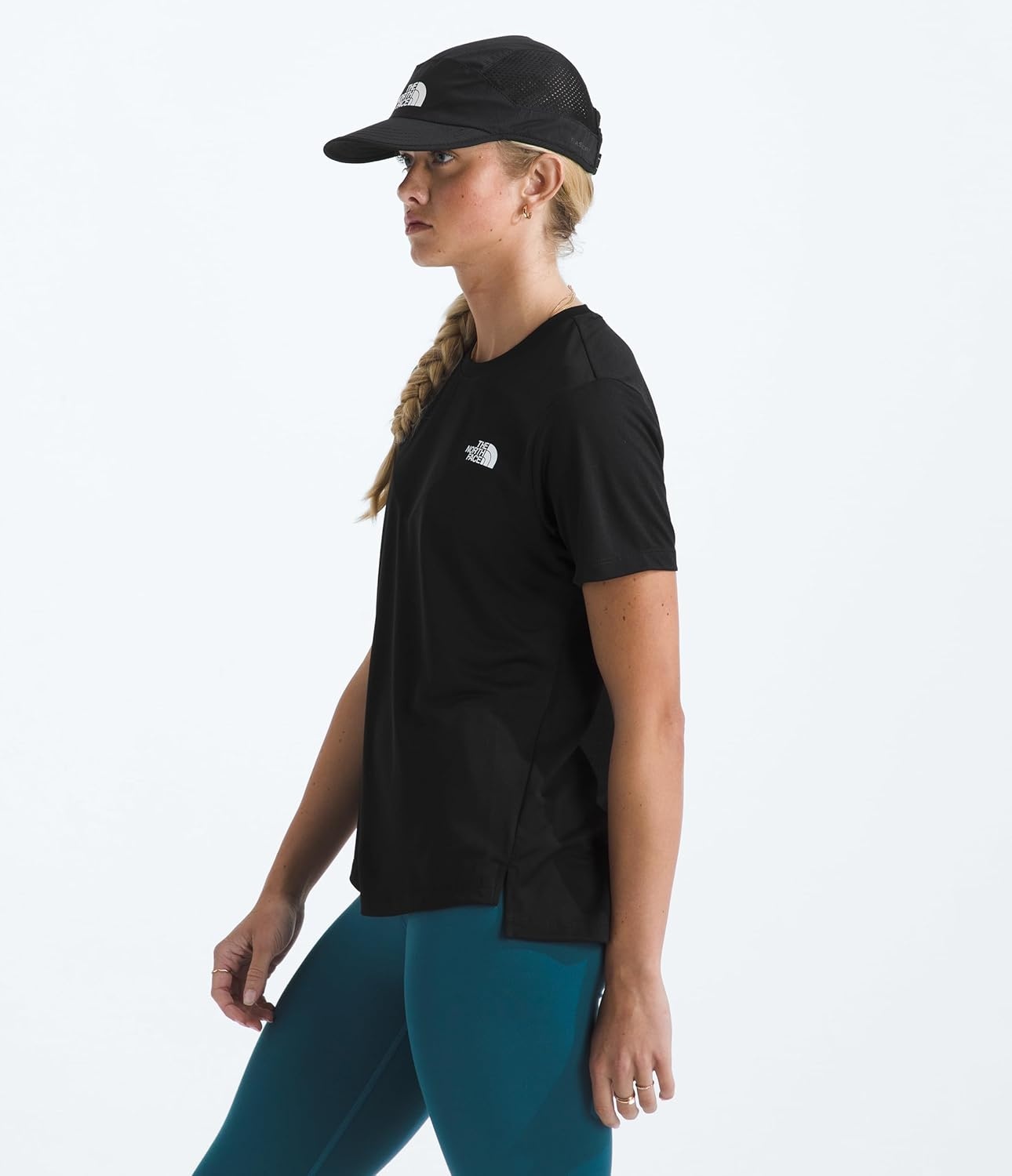 image:imageThe North Face Womens Flex ShortSleeve Tee Moisture Wicking Forward Set Side Seams Split HemTnf Black