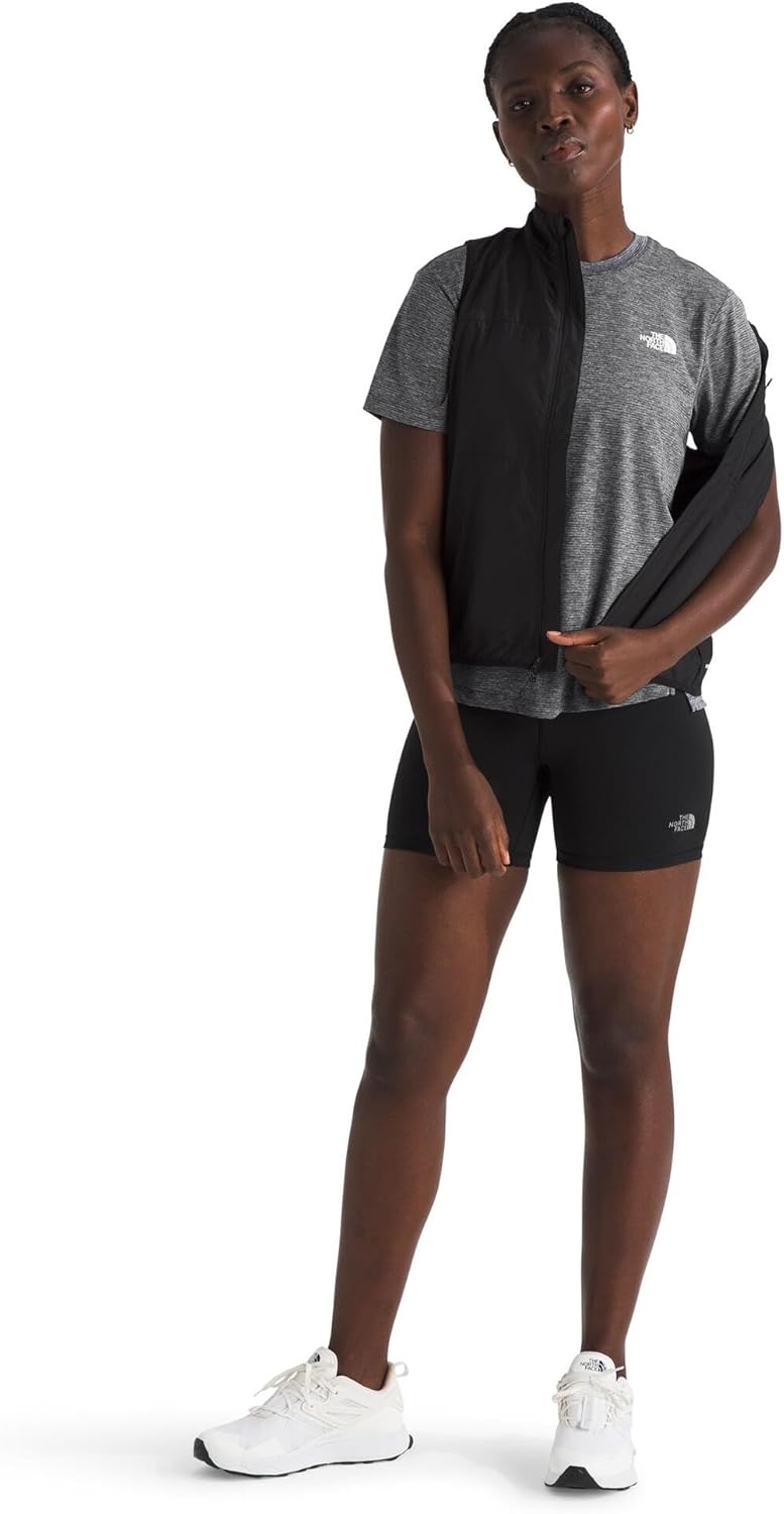 image:imageThe North Face Womens Flex ShortSleeve Tee Moisture Wicking Forward Set Side Seams Split HemTnf Black Light Heather