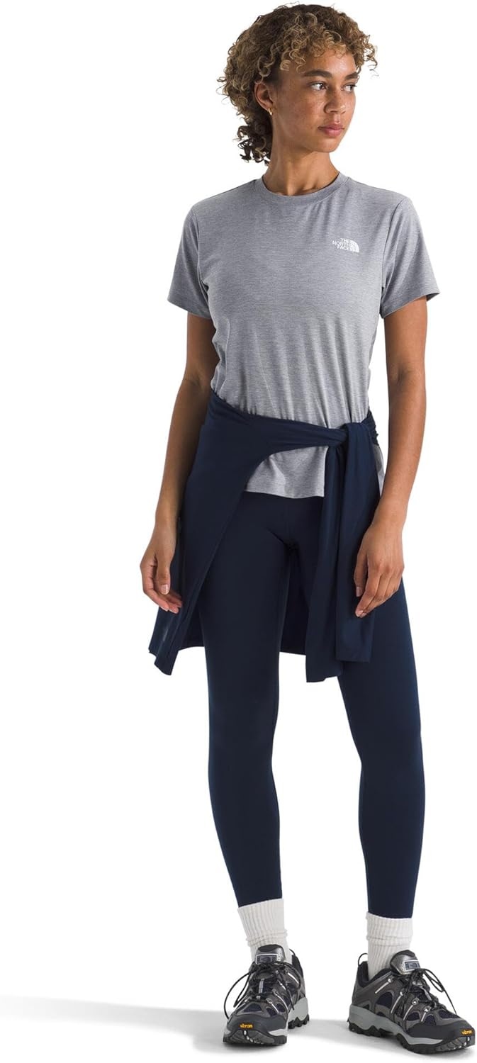 image:imageThe North Face Womens Flex ShortSleeve Tee Moisture Wicking Forward Set Side Seams Split HemTnf Pale Grey Heather