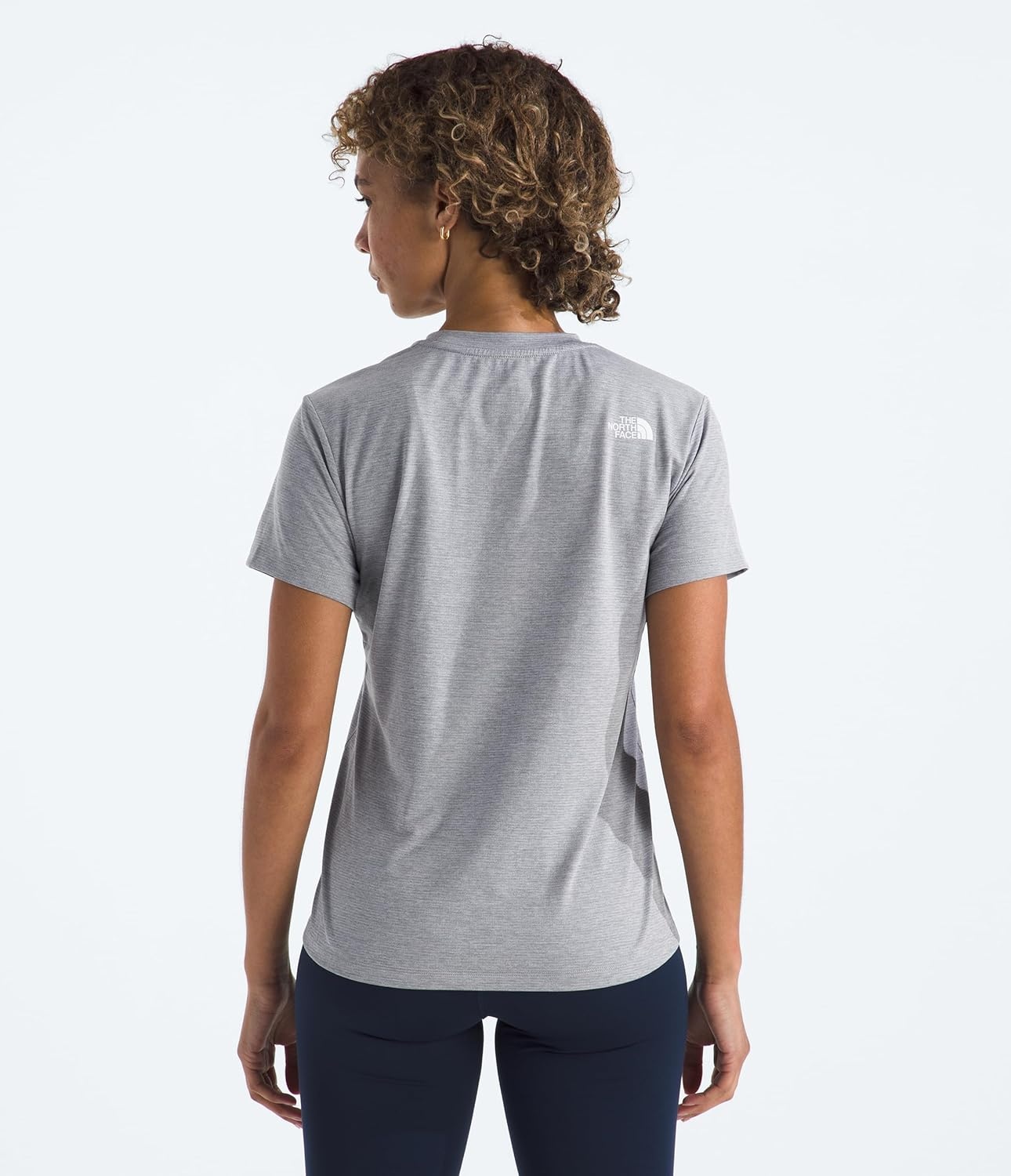 image:imageThe North Face Womens Flex ShortSleeve Tee Moisture Wicking Forward Set Side Seams Split HemTnf Pale Grey Heather