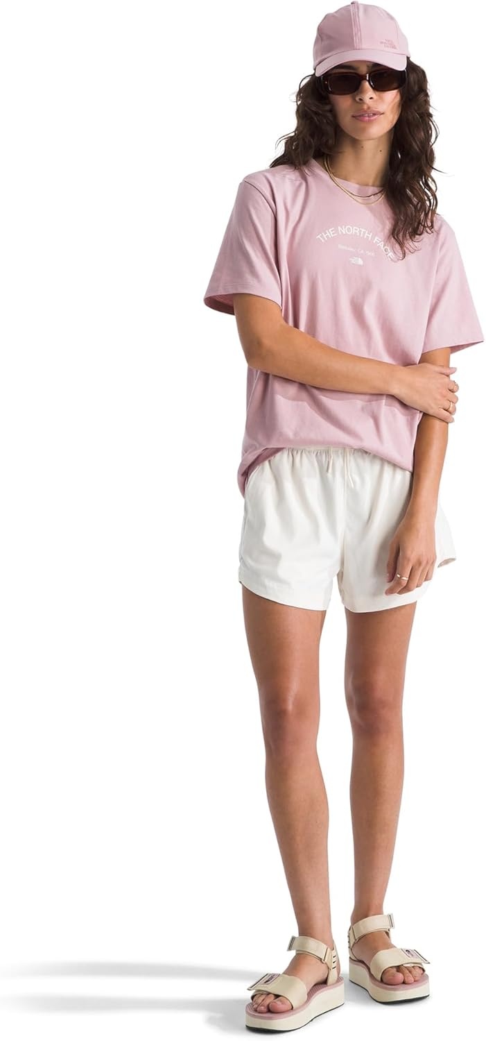 image:imageThe North Face Womens Home Relaxed Short Sleeve Tee Casual Graphic TShirt Regular Fit Soft Cotton FabricMetal Pink