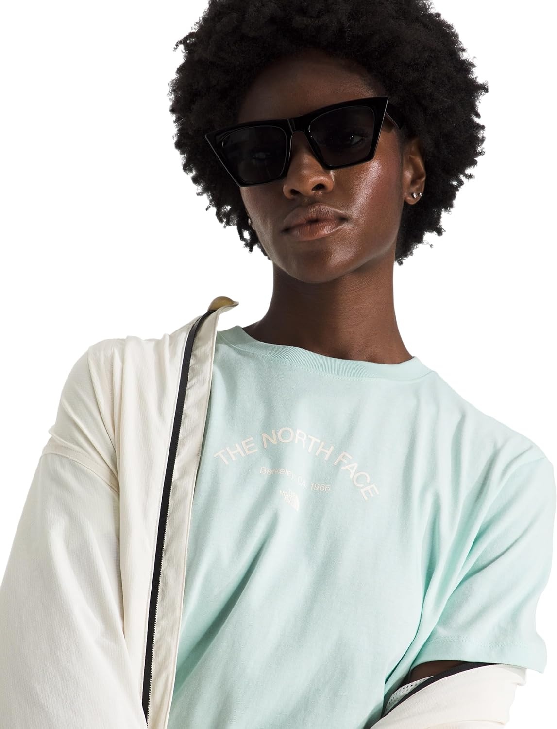 image:imageThe North Face Womens Home Relaxed Short Sleeve Tee Casual Graphic TShirt Regular Fit Soft Cotton FabricOpal Frost