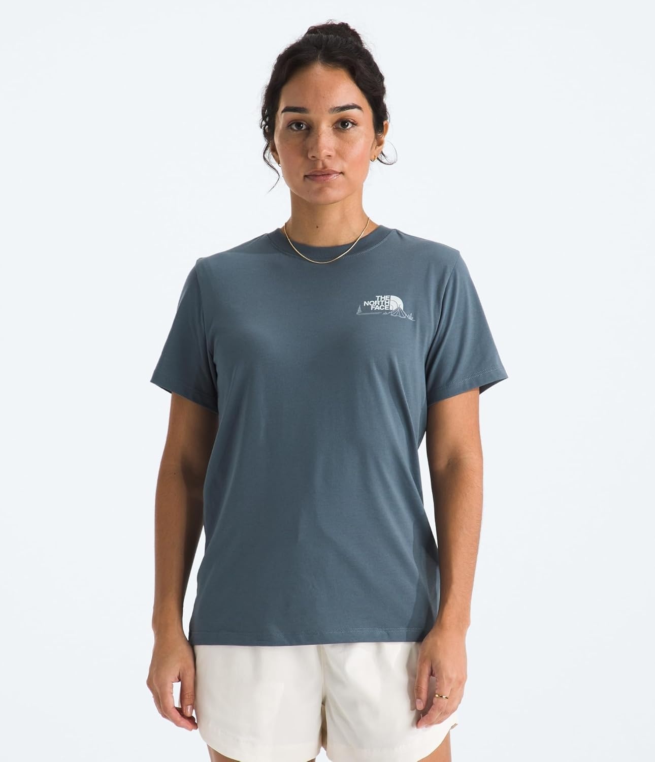 image:imageThe North Face Womens Monte Regular Short Sleeve Graphic Tee Casual Graphic TShirt Regular Fit Soft Cotton BlendGranite Grey