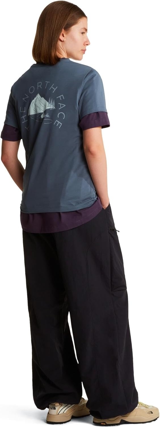 image:imageThe North Face Womens Monte Regular Short Sleeve Graphic Tee Casual Graphic TShirt Regular Fit Soft Cotton BlendGranite Grey