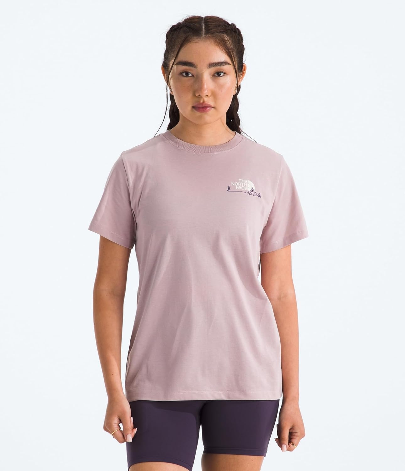 image:imageThe North Face Womens Monte Regular Short Sleeve Graphic Tee Casual Graphic TShirt Regular Fit Soft Cotton BlendMetal Pink
