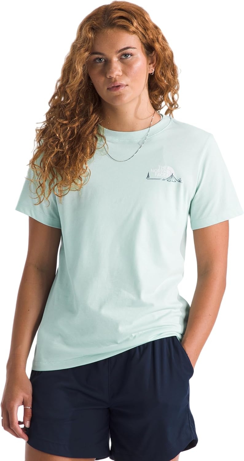 image:imageThe North Face Womens Monte Regular Short Sleeve Graphic Tee Casual Graphic TShirt Regular Fit Soft Cotton BlendOpal Frost
