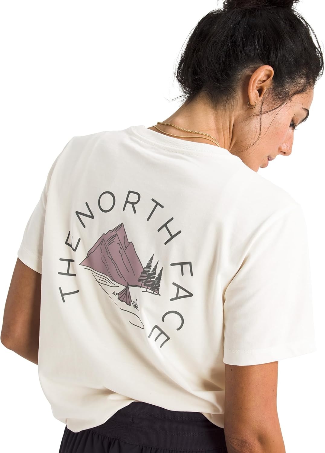 image:imageThe North Face Womens Monte Regular Short Sleeve Graphic Tee Casual Graphic TShirt Regular Fit Soft Cotton BlendWhite Dune