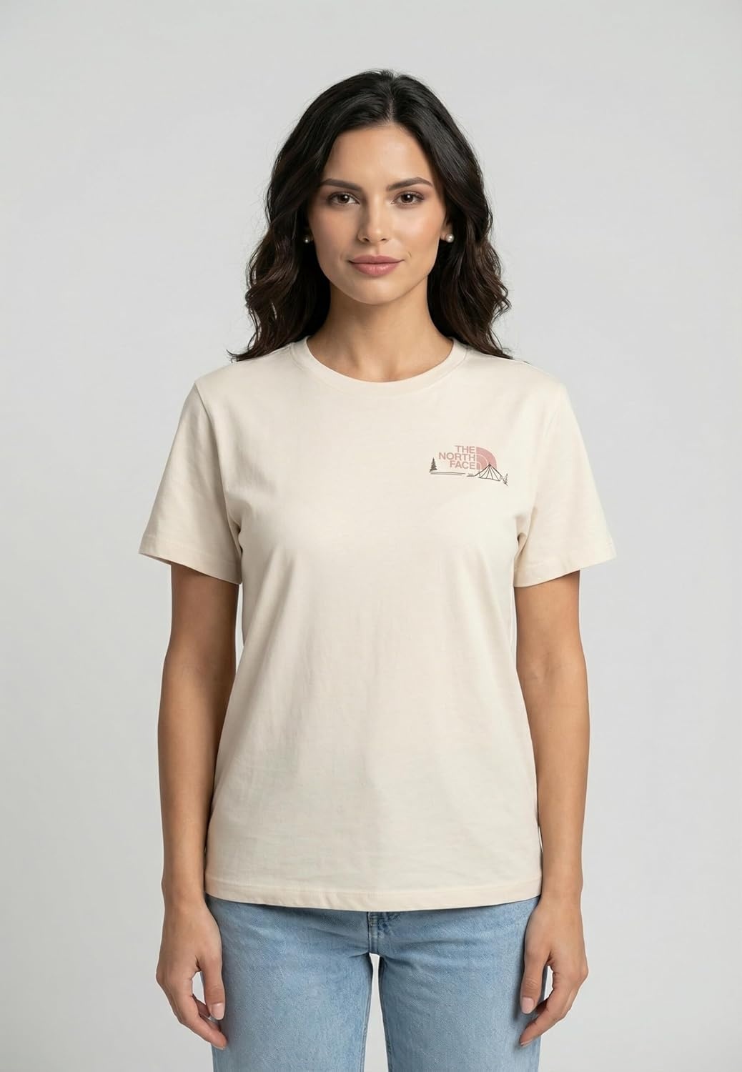 image:imageThe North Face Womens Monte Regular Short Sleeve Graphic Tee Casual Graphic TShirt Regular Fit Soft Cotton BlendWhite Dune