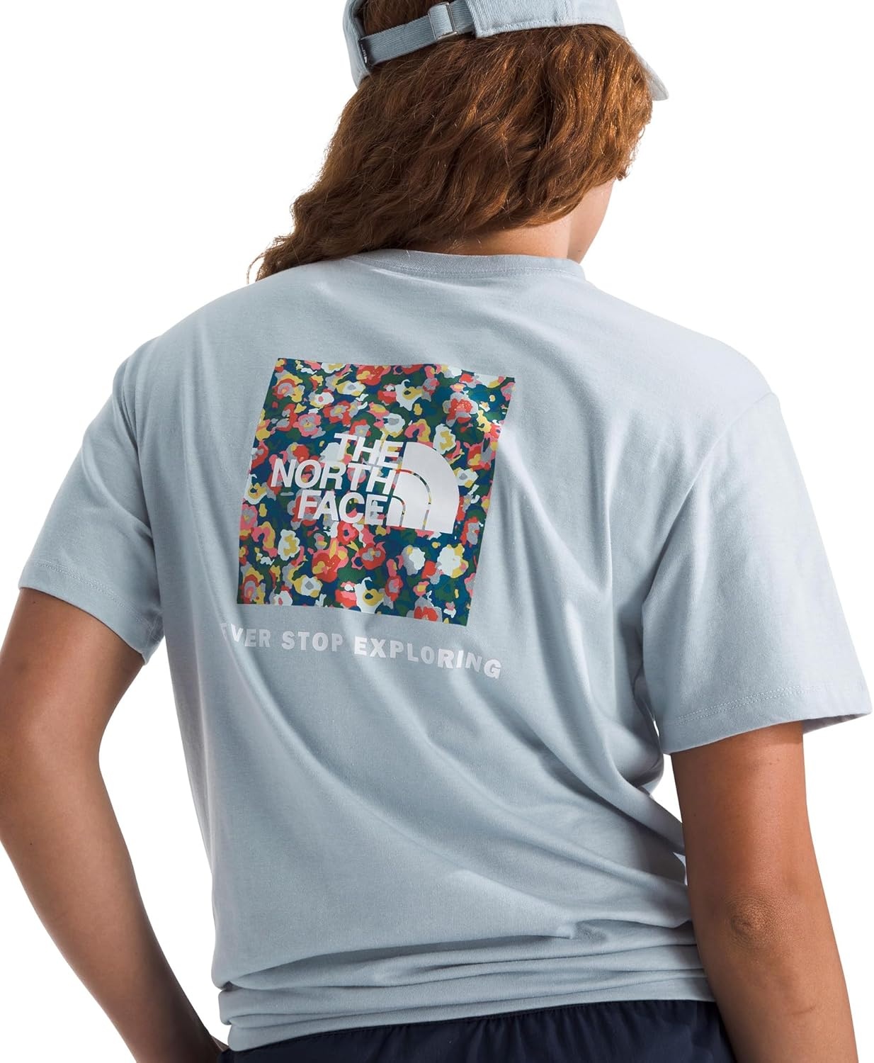 image:imageThe North Face Womens Wildflower ShortSleeve Tee Casual Stylish Graphic TShirt Relaxed Fit Soft Cotton FabricFrost Grey