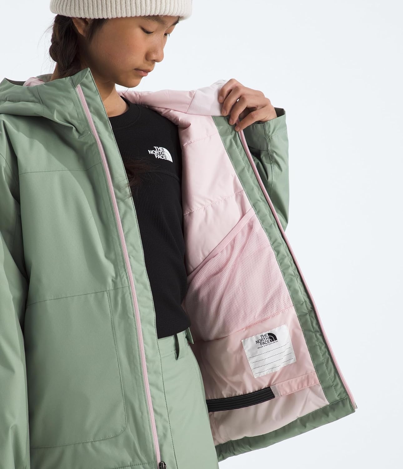 image:imageThe North Face girls Freedom Insulated Jacket Little KidBig KidSlate Moss