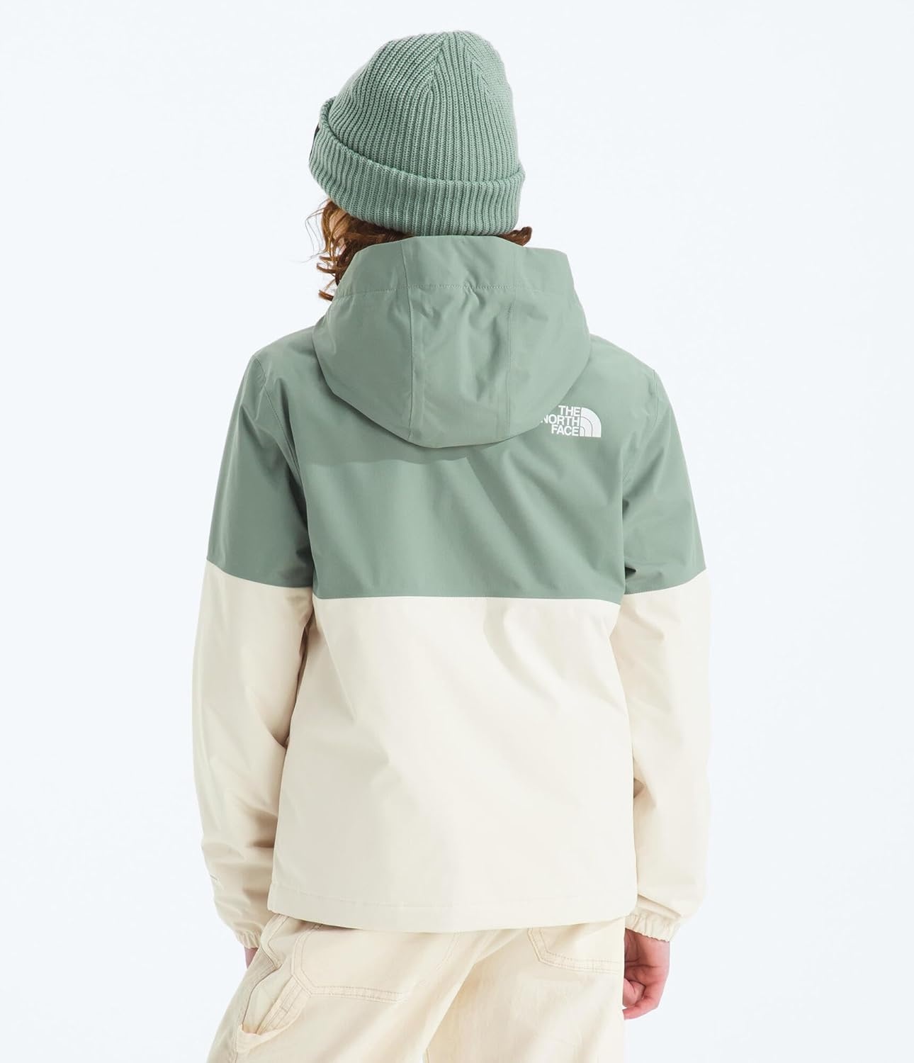 imageThe North Face girls Warm Antora Waterproof Rain JacketSlate MossWhite Dune
