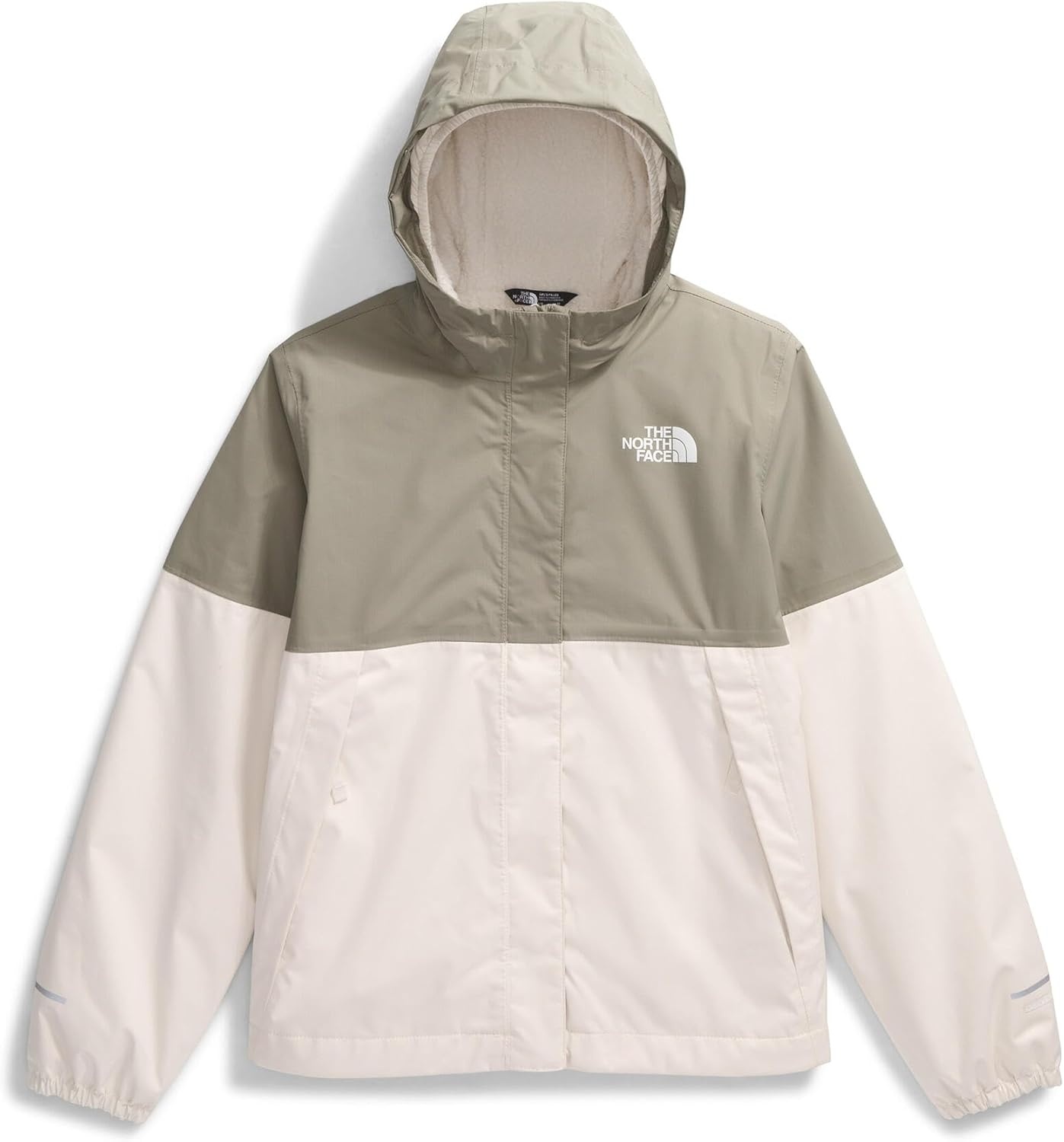 imageThe North Face girls Warm Antora Waterproof Rain JacketWhite DuneClay Grey