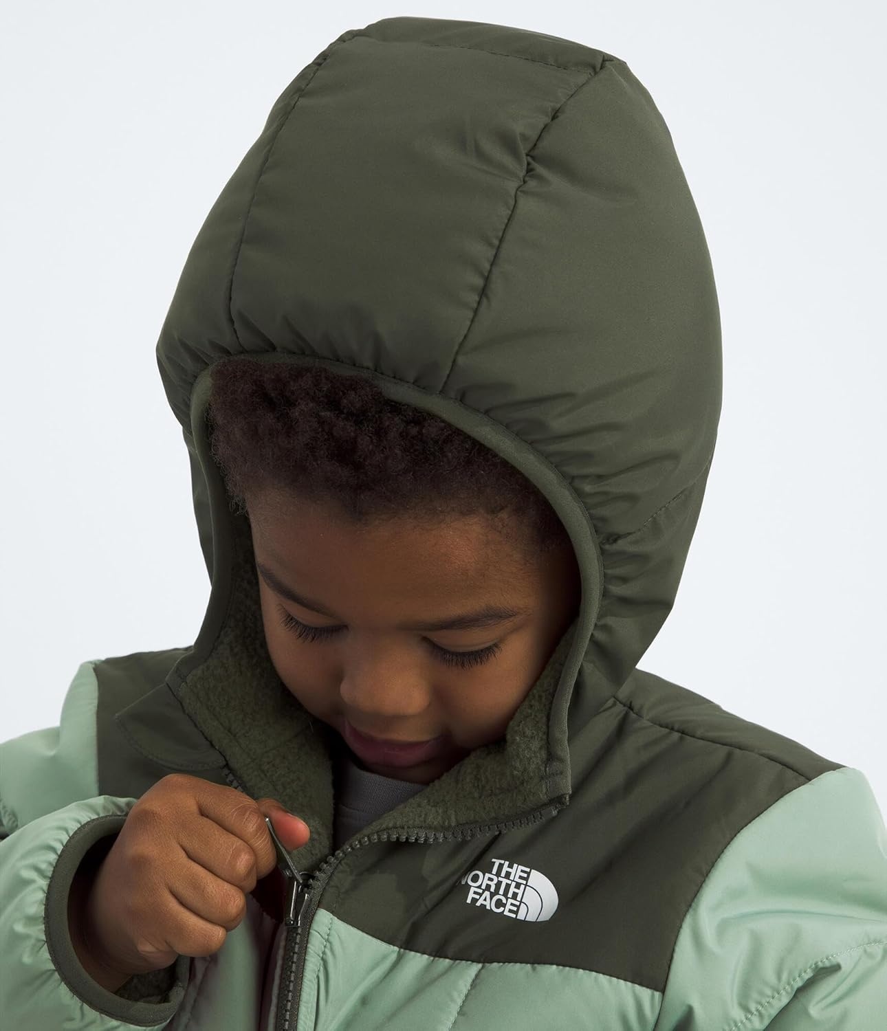 imageThe North Face unisexbaby Reversible Shasta Full Zip Hooded JacketSlate MossNew Taupe Green