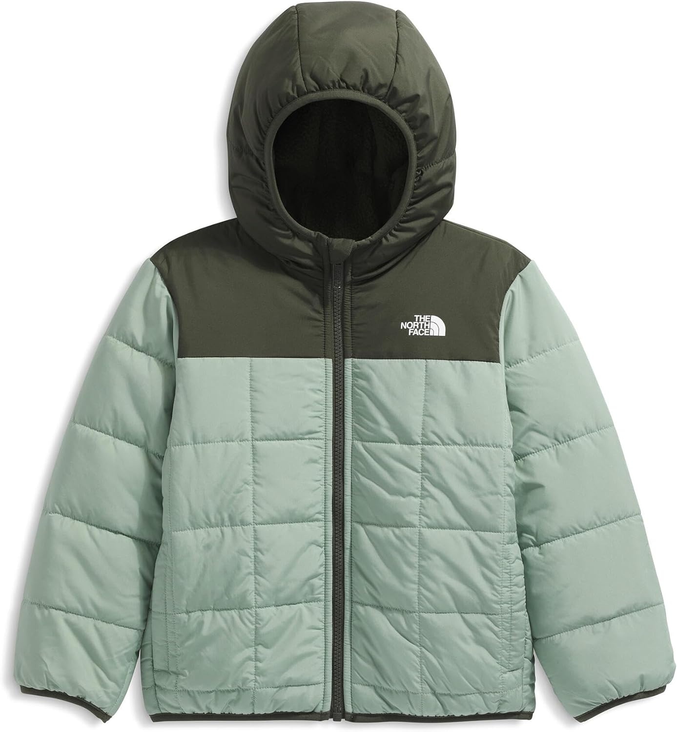 imageThe North Face unisexbaby Reversible Shasta Full Zip Hooded JacketSlate MossNew Taupe Green