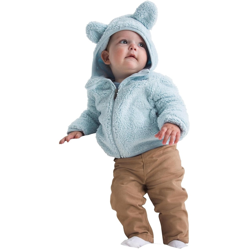 imageTHE NORTH FACE Baby Campshire Full Zip Hoodie Cozy Fleece Winter Jacket for Toddlers With Mittens amp Attached Bear Ear HoodPolar Haze