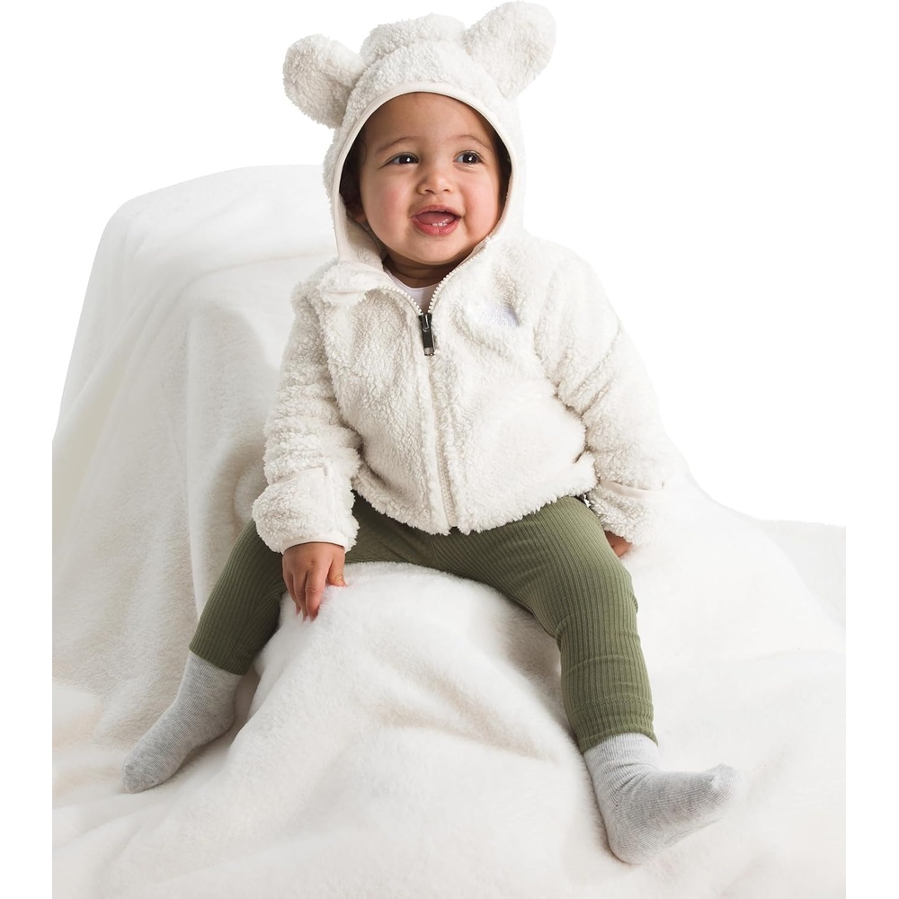 imageTHE NORTH FACE Baby Campshire Full Zip Hoodie Cozy Fleece Winter Jacket for Toddlers With Mittens amp Attached Bear Ear HoodWhite Dune
