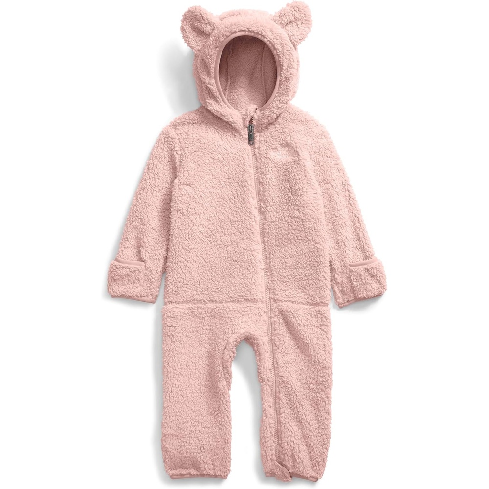 imageTHE NORTH FACE Baby Campshire Onepiece Cozy Fleece Winter Onesie With Mittens Booties amp Attached Bear Ear HoodPink Moss