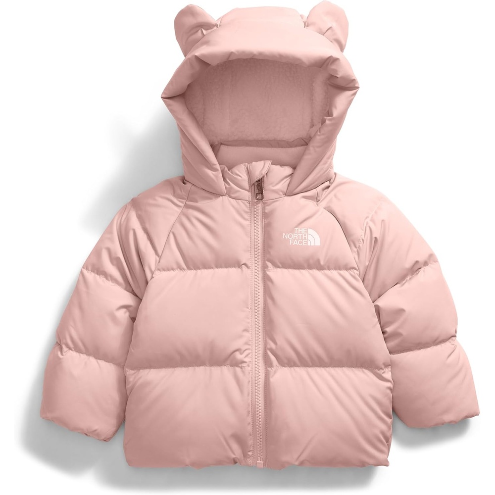 imageTHE NORTH FACE Baby North Down FleeceLined Jacket Water Repellent Waterfowl Down Insulation Attached Hood With EarsPink Moss