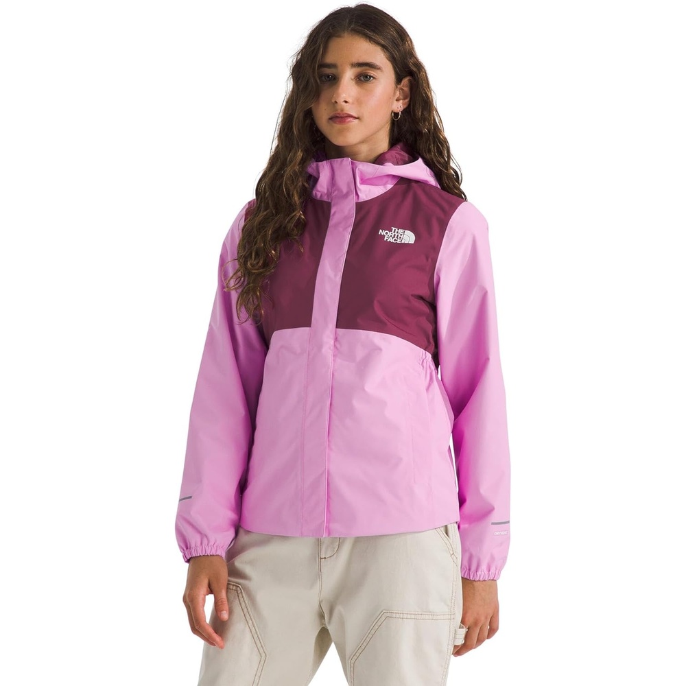 image:imageTHE NORTH FACE Girls Antora Rain Jacket Waterproof Breathable 3piece Hood Secure Zip Hand PocketCyber Pink