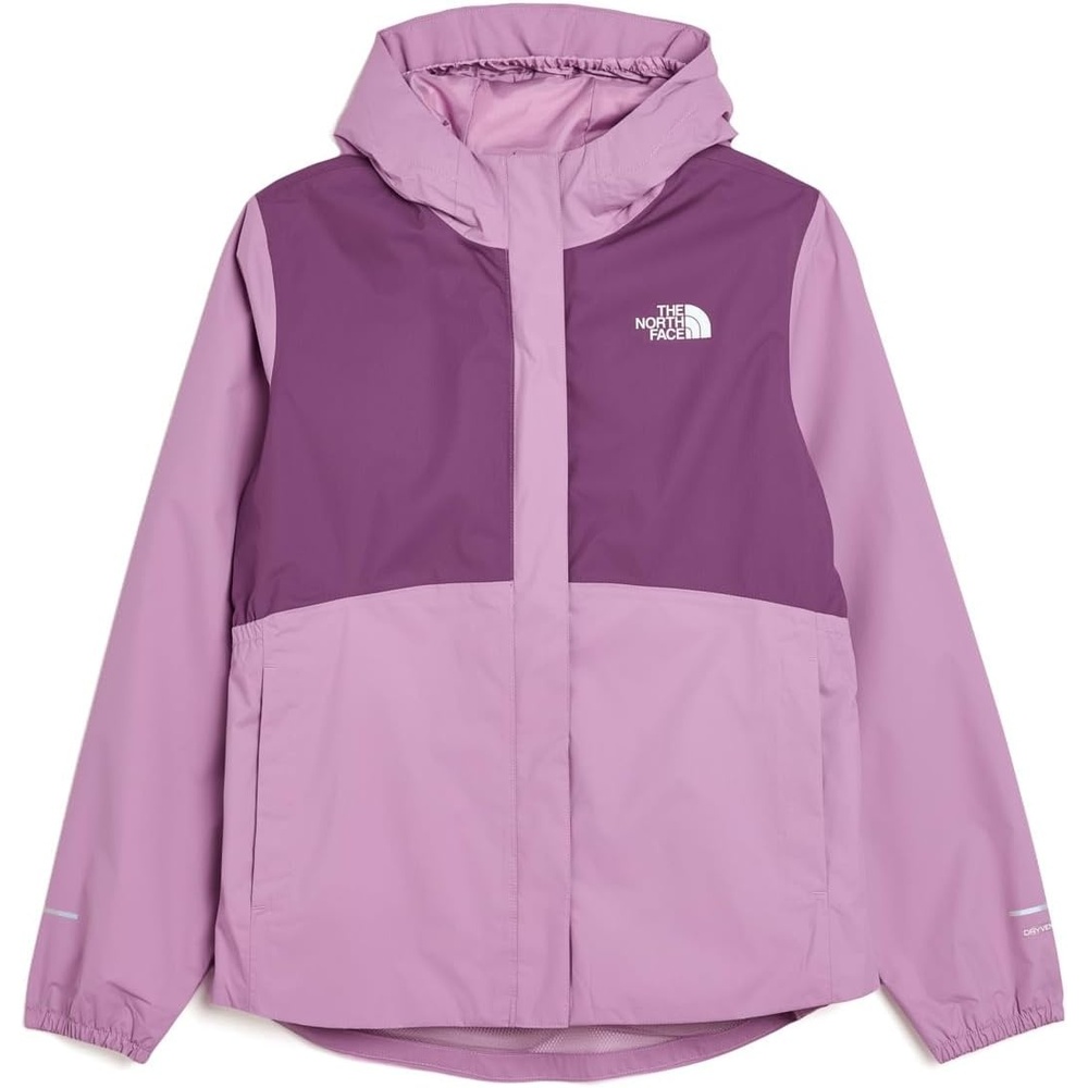 image:imageTHE NORTH FACE Girls Antora Rain Jacket  Waterproof Breathable 3piece Hood Secure Zip Hand PocketHushed LavenderChroma Purple