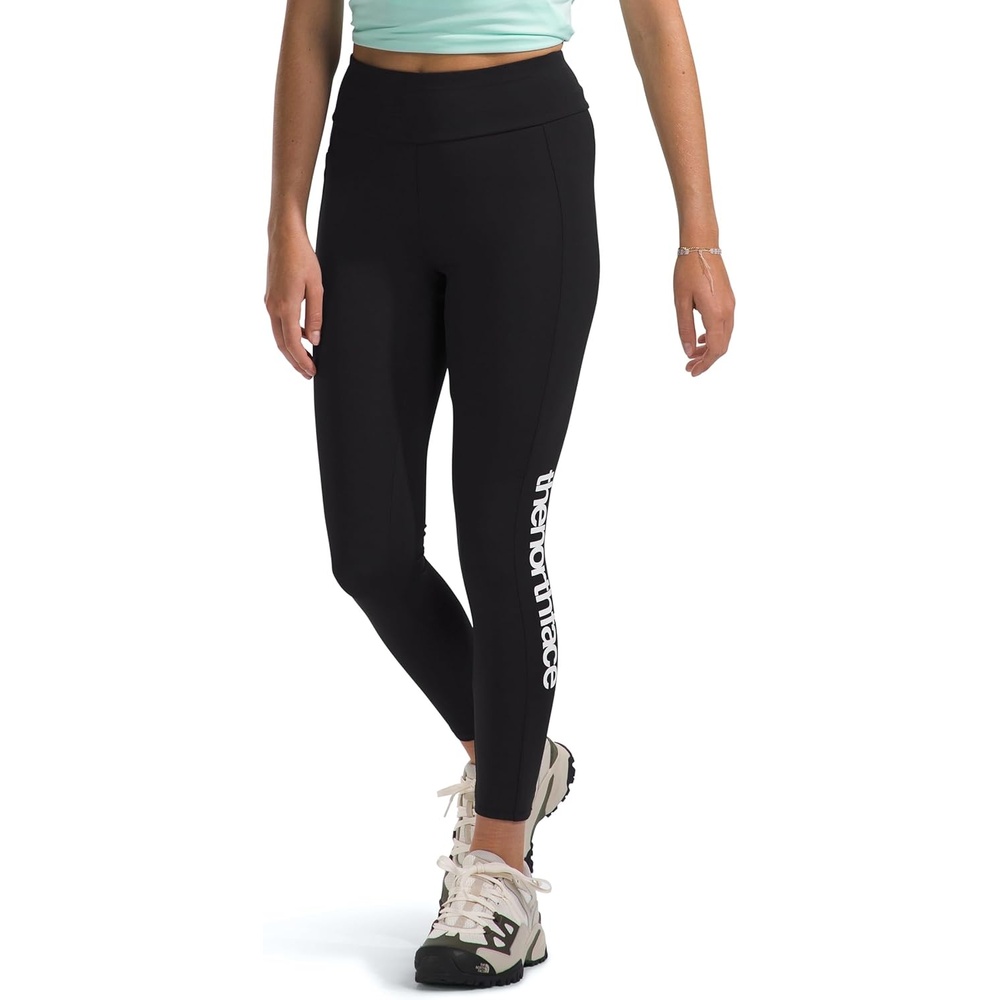 imageTHE NORTH FACE Girls Never Stop Tights Athletic Leggings for Kids Moisture Wicking Fabric Media Pocket Wide WaistbandTnf Black