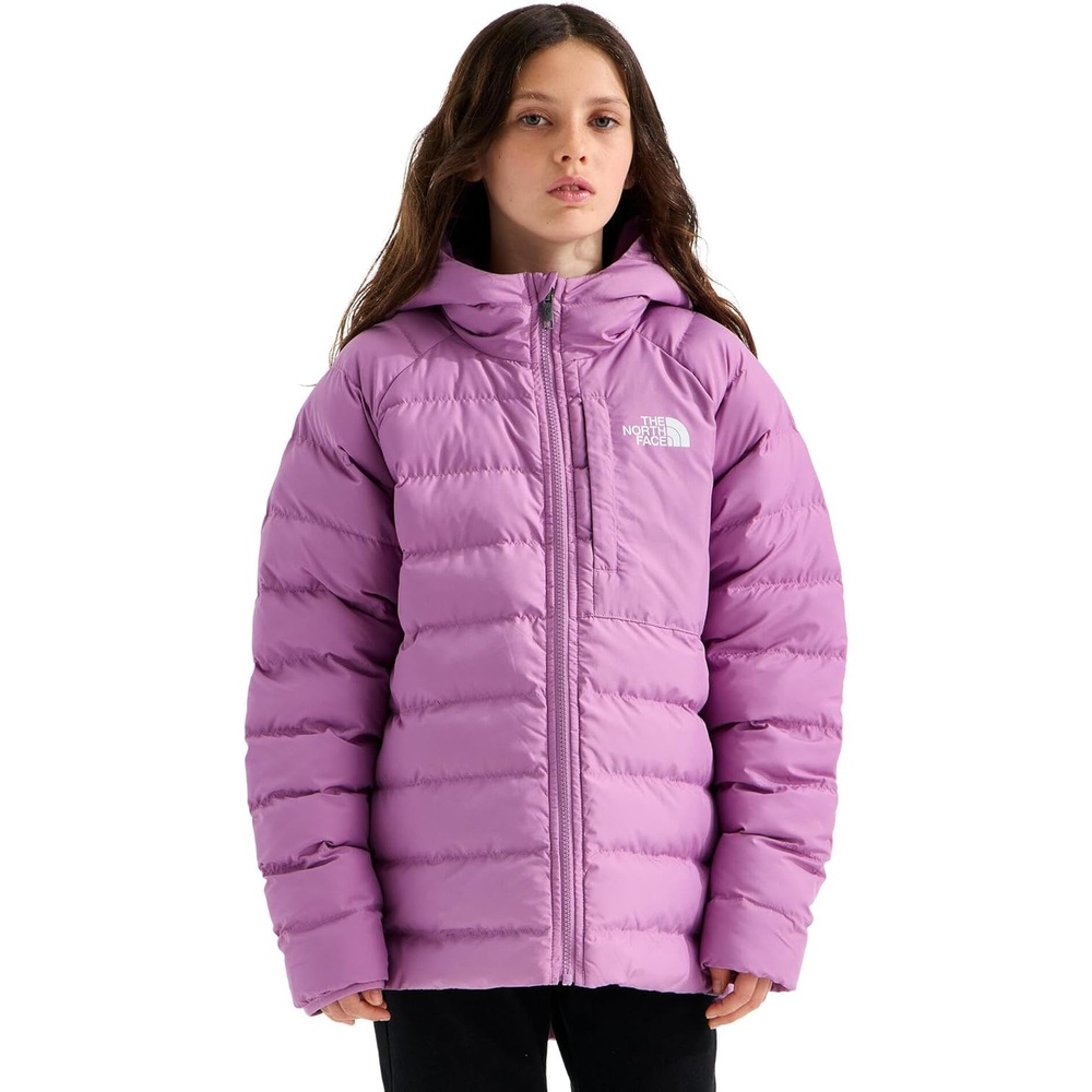imageTHE NORTH FACE Girls Reversible Perrito Hooded Jacket Lightweight amp Water Resistant Winter Coat Synthetic InsulationHushed Lavender