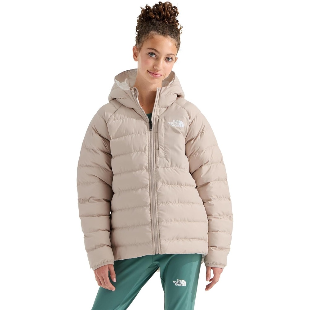 imageTHE NORTH FACE Girls Reversible Perrito Hooded Jacket Lightweight amp Water Resistant Winter Coat Synthetic InsulationTimeless Taupe