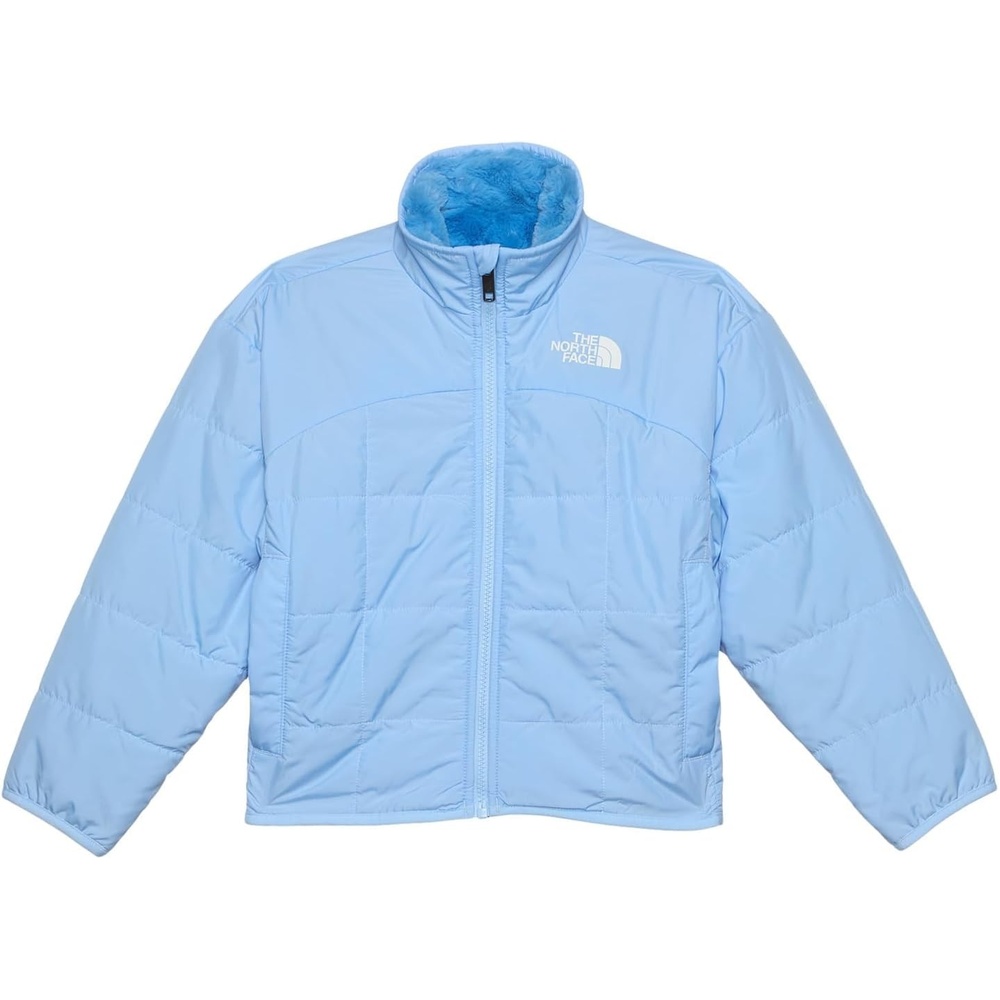 imageTHE NORTH FACE Girls Reversible Shasta Full Zip Jacket Puffer Coat With Synthetic Insulation Fleece Lined Water RepellentCornflower