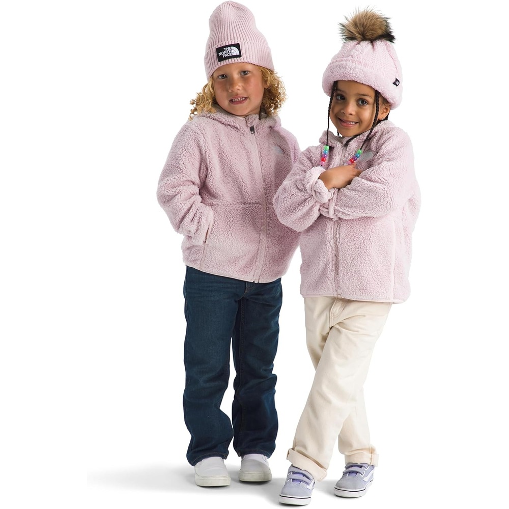 imageTHE NORTH FACE Kids Campshire Full Zip Hoodie Cozy Fleece Winter Jacket Open Hand Pockets amp Attached Hood With Bear EarsPale Blossom