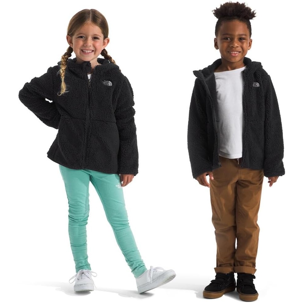 imageTHE NORTH FACE Kids Campshire Full Zip Hoodie Cozy Fleece Winter Jacket Open Hand Pockets amp Attached Hood With Bear EarsTnf Black