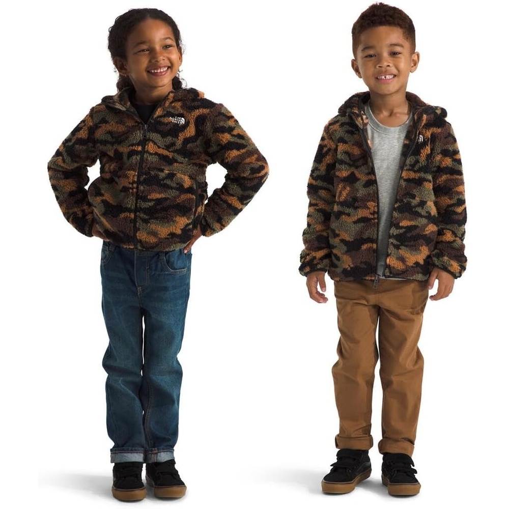 imageTHE NORTH FACE Kids Campshire Full Zip Hoodie Cozy Fleece Winter Jacket Open Hand Pockets amp Attached Hood With Bear EarsTnf Black Tnf Camo Small Print