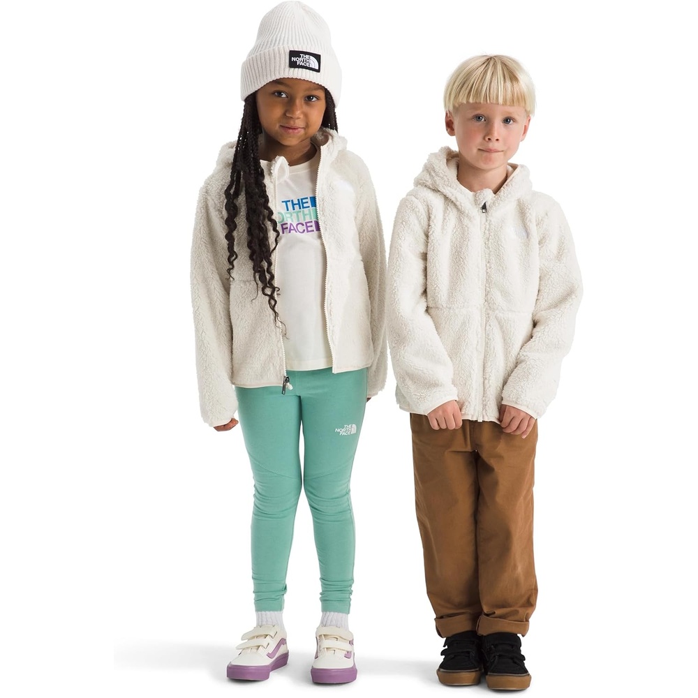 imageTHE NORTH FACE Kids Campshire Full Zip Hoodie Cozy Fleece Winter Jacket Open Hand Pockets amp Attached Hood With Bear EarsWhite Dune