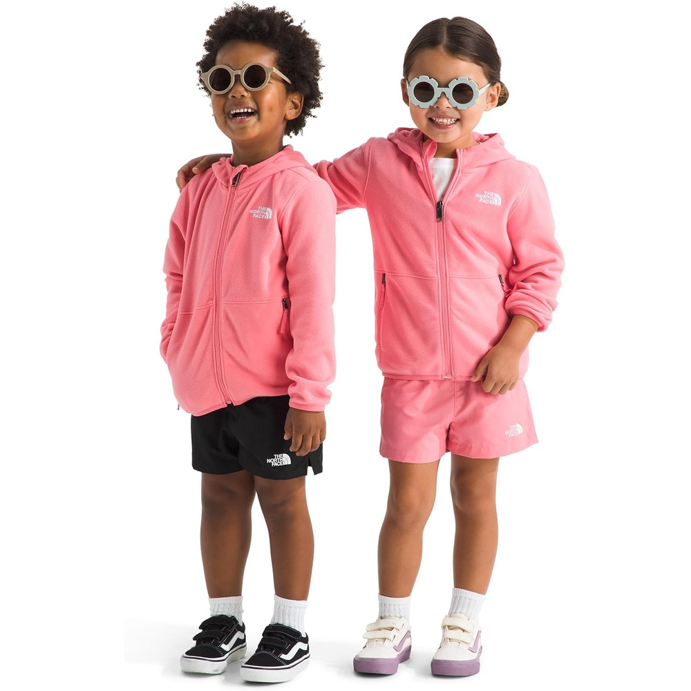 imageTHE NORTH FACE Kids Glacier Lightweight Full Zip Hooded Jacket Fleece Top With 3 Piece Hood Securezip Hand PocketsCoral Crush