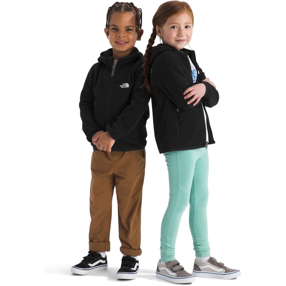 imageTHE NORTH FACE Kids Glacier Lightweight Full Zip Hooded Jacket Fleece Top With 3 Piece Hood Securezip Hand PocketsTnf Black