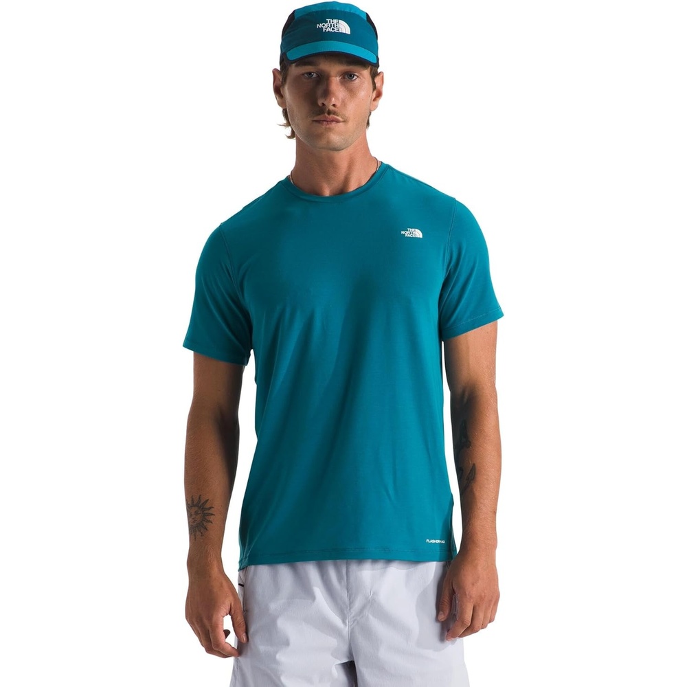image:imageTHE NORTH FACE Mens Adventure Tee Lightweight amp Stretchy Shirt With Setin Sleeves amp Heat Transfer LogoDigital Steel